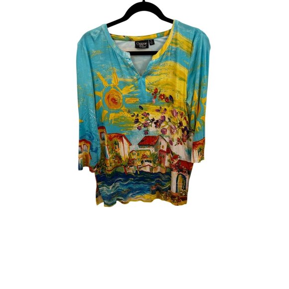 Women's boho artisy print shirt size large - Picture 1 of 3